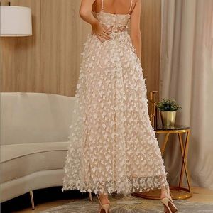 Tan butterfly accent gown- XS